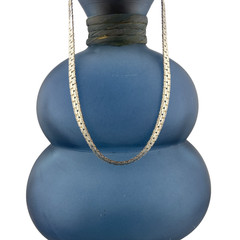 Tennis Chain Necklace 18″ Silver Tone Long Chain Wide Unisex