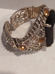 Vintage Bracelet Cuffs, Mix, Acrylic,Metal, 6 Pieces, Retro