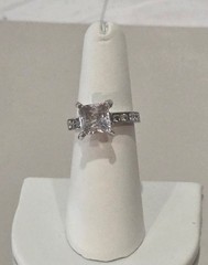 VINTAGE-RETRO Engagement/Wedding/Anniversary 925 Silver Solitaire Ring sz 6