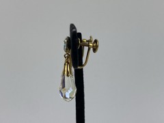 VTG 1/20 12K Gold Filled Screw Back Earrings Aurora Borealis Dangle JMS