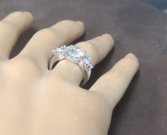 Vintage 14k White Gold Engagement Ring 2.82CT. Natural Round Diamond Circa 1950s