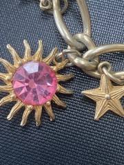 Vintage Signed Chunky Charm Bracelet KARU 60’s Space Race atomic planets 7″