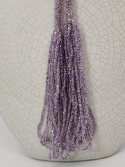 Antique Art Deco Lariat/Sautoir Necklace Micro Lavender Beaded Crochet w/ Tassel