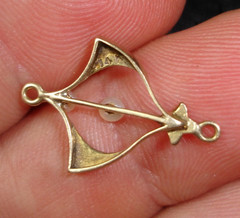 antique 14K gold seed pearl birthstone Lavalier Pendant charm wind dangle drop