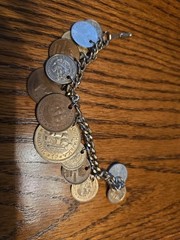 Charm Bracelet World Coins Queen Elizabeth The Second