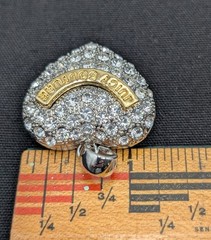 Vintage Juicy Couture Y2K Pave Puff Heart Rhinestone Pendant/Charm Silver Tone