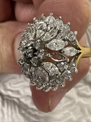 Vintage 18KT GE Gold Plated High Prong Set Cubic Zirconia Ring 8.25