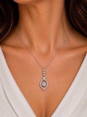 Antique Circa 1920s Art Deco 18k Gold Natural Diamond Pendant Necklace