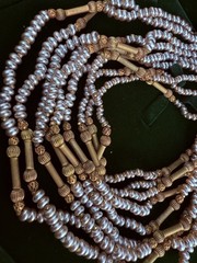 Vintage Miriam Haskell Baroque Pearl Multi-Strand Necklace (c. 1940s–1950s)