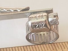 VINTAGE Ideal 6202 Hose Clamp Silver Tone Tie Bar Clasp Clip