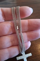 Vintage Sterling DiROMA Cross Crucifix On 24″ Chain 13.8g See Pics/Description