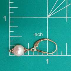 VTG 925 Pink Pearl Dangle Earrings 1.25in Drop Sterling Silver 2.3g Blush Estate