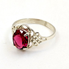 Vintage Elegant RING Silver 925 with Chic Bright Stone-size: 8.75US (18.5mm)| #7