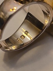 Horse ring figurative face band tiger eye size 7 sterling silver women