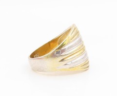 925 Sterling Silver Vintage Ring Gold Plated SETA Fluted Dome Sz 9.5 RG35171