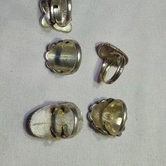 Vtg 6 Pc Assorted Sterling Silver Turquoise Inlay Ring Lot Jewelry Mixed Sz 30g