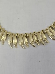 Vintage Brushed Gold tone Link Choker Necklace 1950’s 1960″s