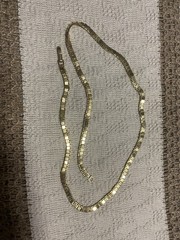 Vintage Monet Gold Tone Flat Square Link Chain Necklace 24”