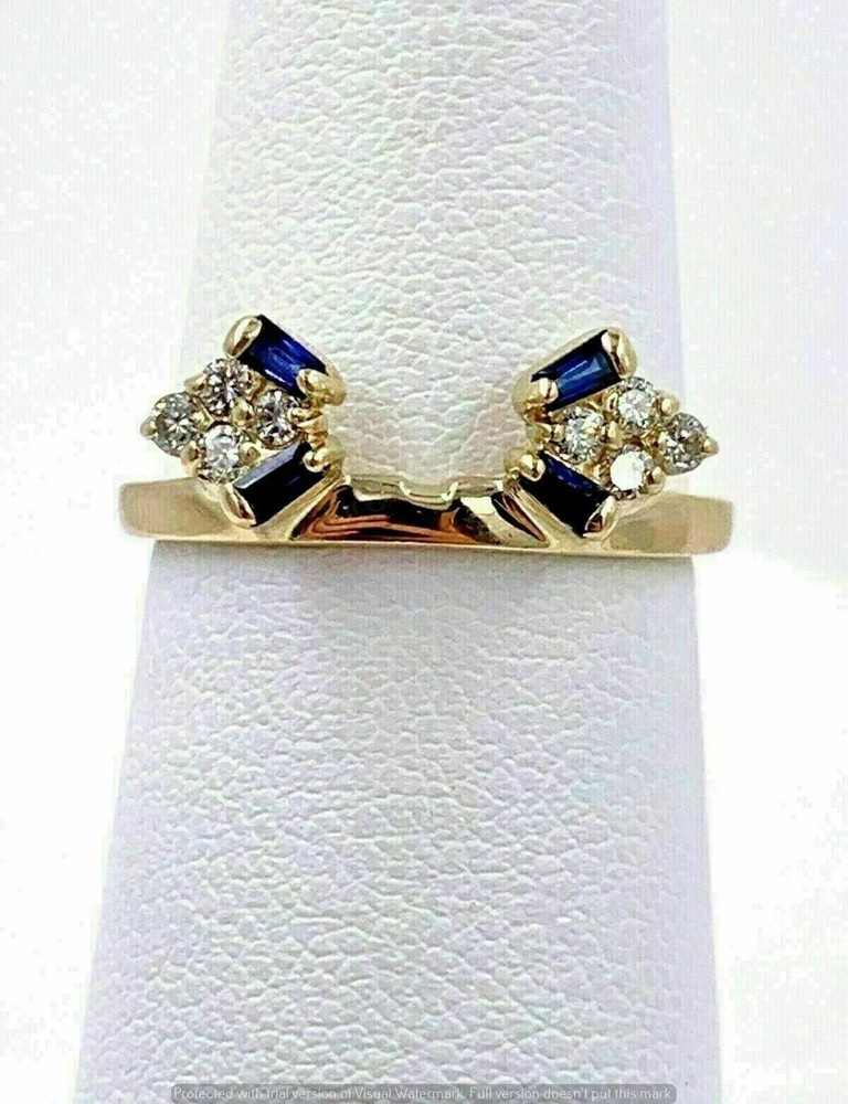 2Ct Baguette Lab Created Sapphire & Diamond Unique Ring 14K Yellow Gold Plated