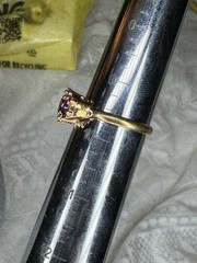 Vintage AVON Marquise Purple Amethyst Ring Size 9.75 Gold Plated Fashion