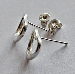Vintage 925 Sterling Silver Open Heart Stud Earrings 1.8g Women’s Jewelry