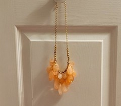 Vintage Beaded Chunky Acrylic Statement Beaded Necklace Earrings