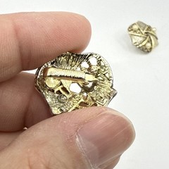 Vintage Emmons Faux Pearl Starburst Goldtone Brooch & Earrings Set Maltese Read