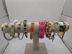 FASHION Bracelets Jewelry Lot Set Of 10 Cuff Stretch Stone Cable Charm Clamper
