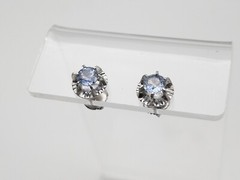 Antique 1920s $4000 1.50ct Ceylon Blue Sapphire Platinum Screwback Earrings