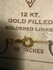 Vintage Yellow Gold Filled Chain USA Necklace GF 18” NOS soldered curb link