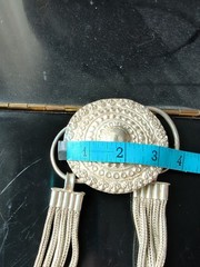 ANTIQUE NEPAL NEWARI SILVER HUGE NECKLACE BRAIDED CHAIN MEDALLIONS