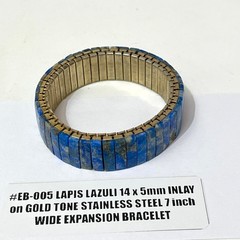 1970’s Western Boho Style Lapis Lazuli Stone VTG GOLD Tone Expansion Bracelet