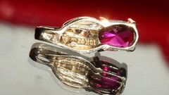 10k yellow gold pendant 0.93ct lab created ruby solitaire charm 0.95gr N3634