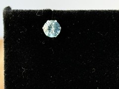 Vintage 14K Solid White Gold Blue Topaz .5 Ct Round Stud Earrings–715.26