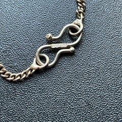 Vtg 70s Necklace 925 Silver S Hook Flower Curved Bib Boho Chic Wirework 16”