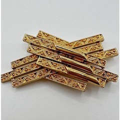 Vintage Monet Brooch Gold Tone Abstract Modernist Pin 1 in x 2.5 in Signed