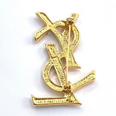 YVES SAINT LAURENT YSL Vintage Gold-Plated Rhinestone Brooch – Women’s