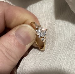 🌸Elegant Vintage or Antique Style Princess Cut Petite Cz Diamond band