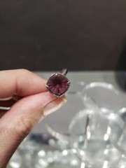 Adjustable size Ring vtg 1974 Sarah Coventry Amethyst rhinestone “deep purple”