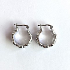 Arthur Court Aluminum Hoop Earrings .75 In Multi Bamboo Discontinued Jewelry