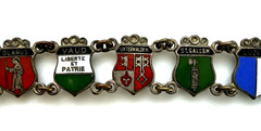 Vin Enamel Souvenir Crests Flags Province Link Bracelet 6.75” Needs Clasp