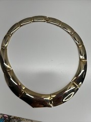 Vintage GoldTone Fringe 13 Panel Link Petite 1970’s Collar Choker 18″