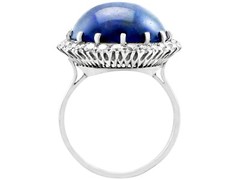 Antique 7.20Ct Black Opal and 0.78Ct Diamond, Platinum Dress Ring Circa 1930