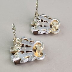 Vintage Necklace Clip On Earrings Set Brown Logs Gold Tone SHORT 13″