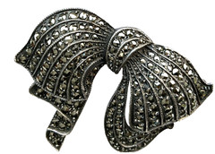 VINTAGE STERLING SILVER MARCASITE BROOCH | 11 GRAMS