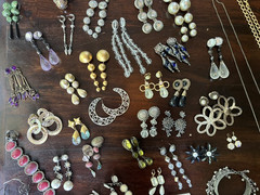 Vintage Costume Jewelry Lot 1980s/1990s Earrings Necklaces Bracelets-some signed