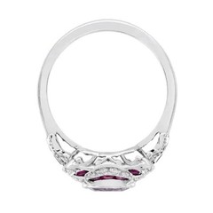 2.4Ct Art Deco Style Lab Created Diamond Amethyst Wedding Ring 14K White Gold FN