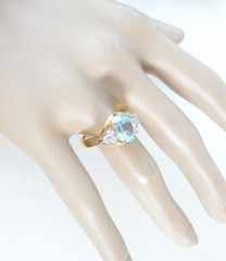 Sterling Silver 925 Natural Heated Blue Topaz Ring Size 7