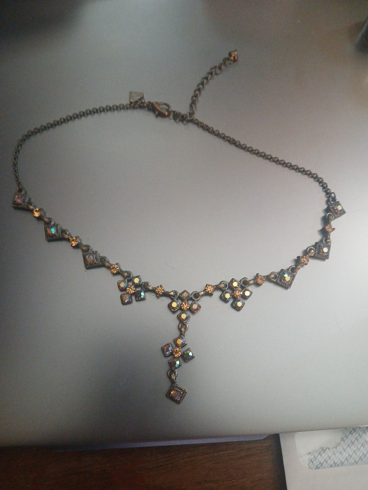 Vintage Cookie Lee Necklace With Multi-color Stones