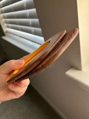 Set Of 2 Rare Vintage Irregular Shape Carved Laminated Bakelite Bangle Bracelets